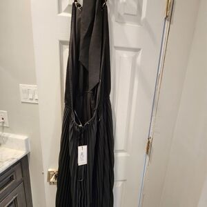 Elegant Black Pleated Dress